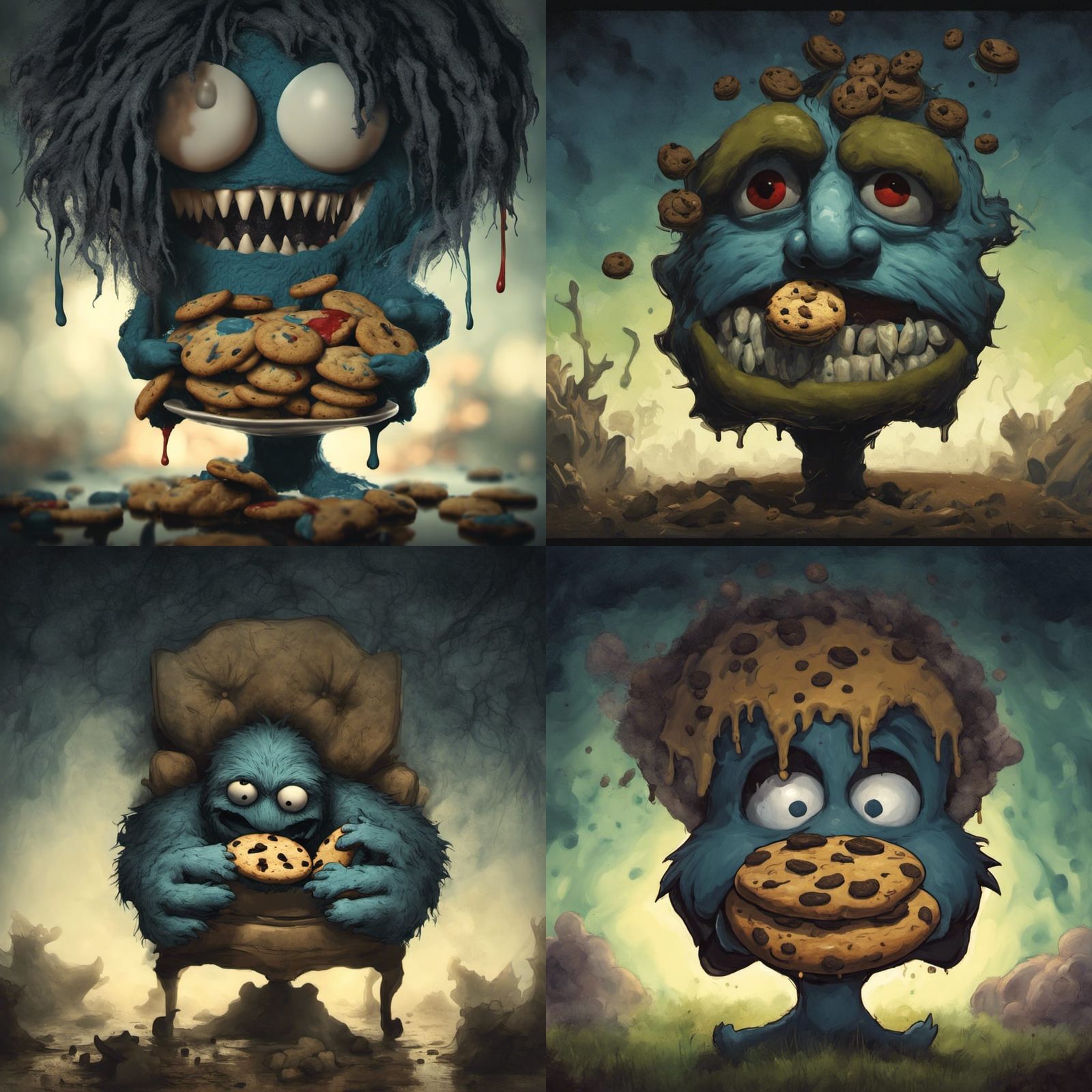 Cookie Monster Cannibalism: Fauvist Horror Art