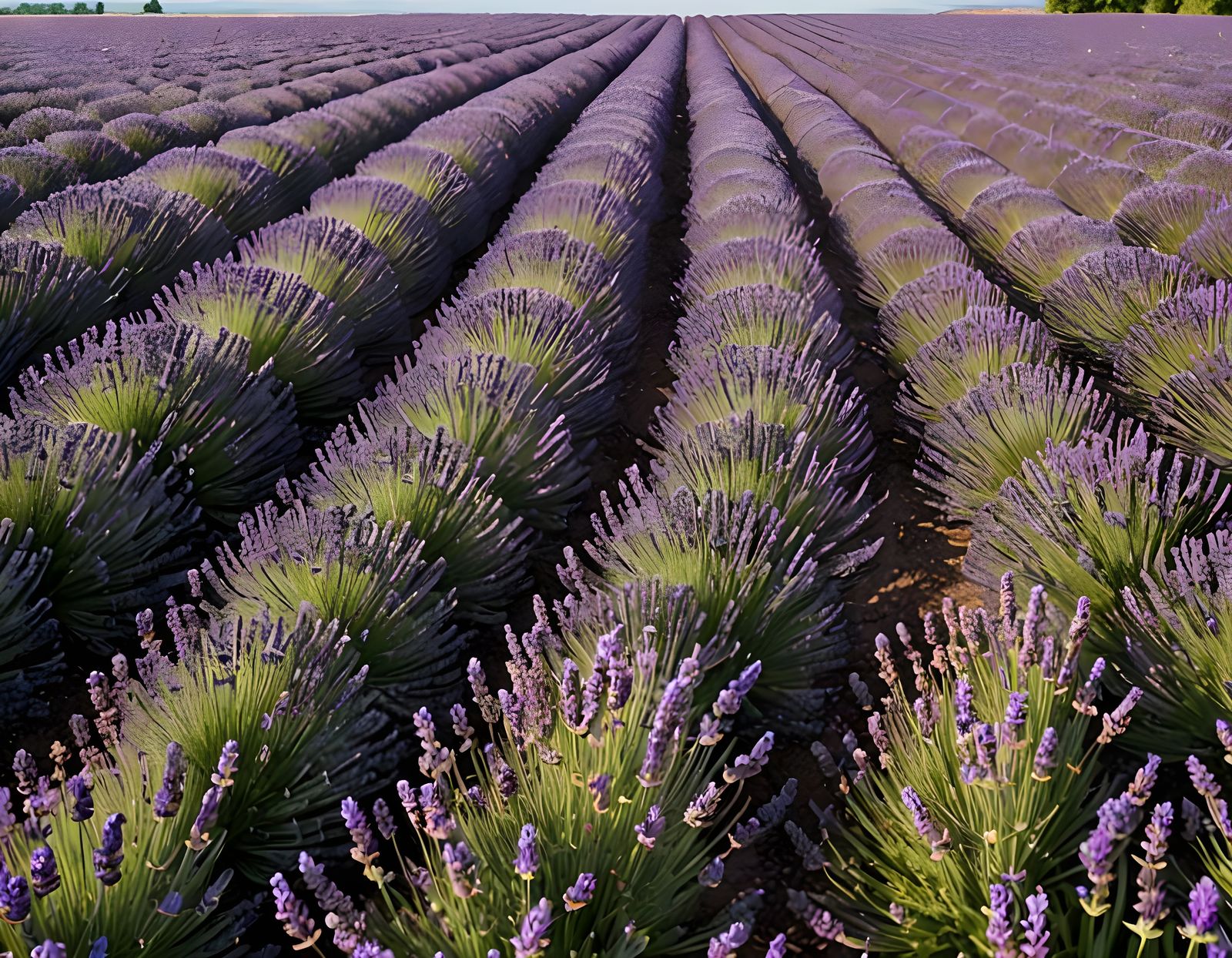 Endless Lavender Field in Gentle Light