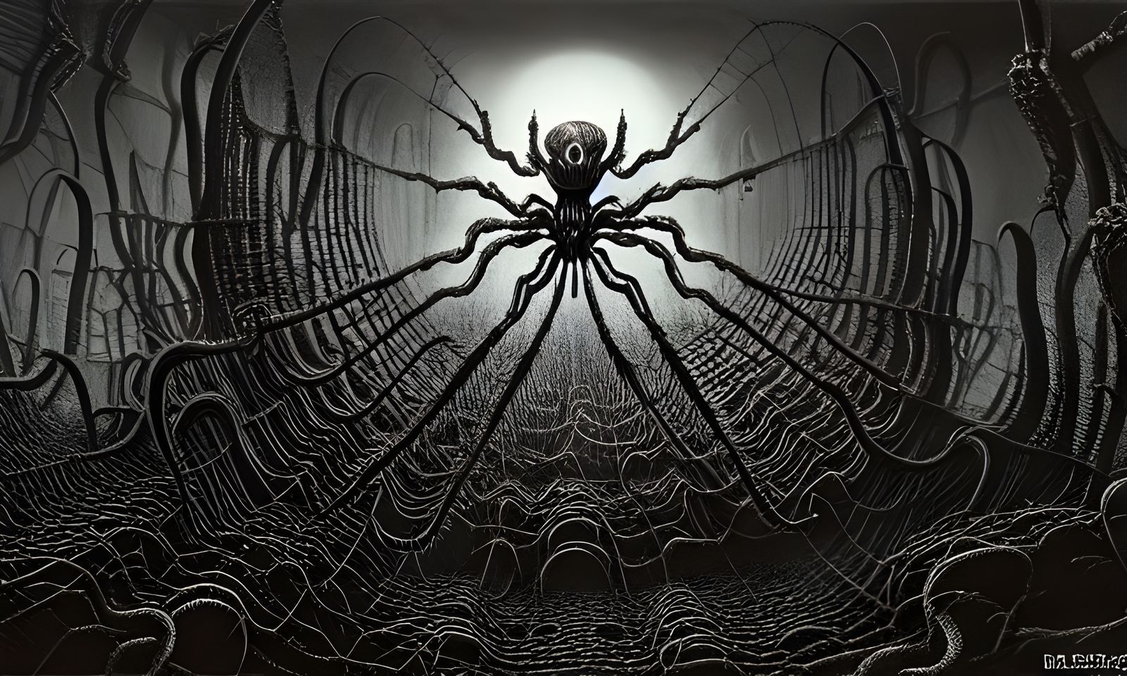 Creepy Spider Swarm: Horror Expressionism