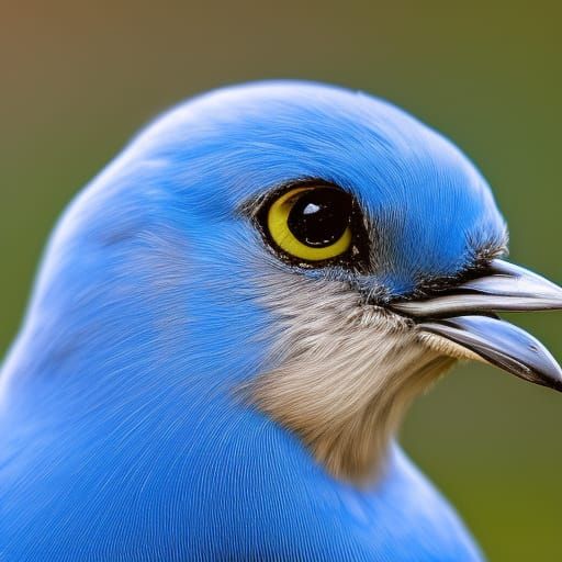 Striking Portrait of a Blue Bird