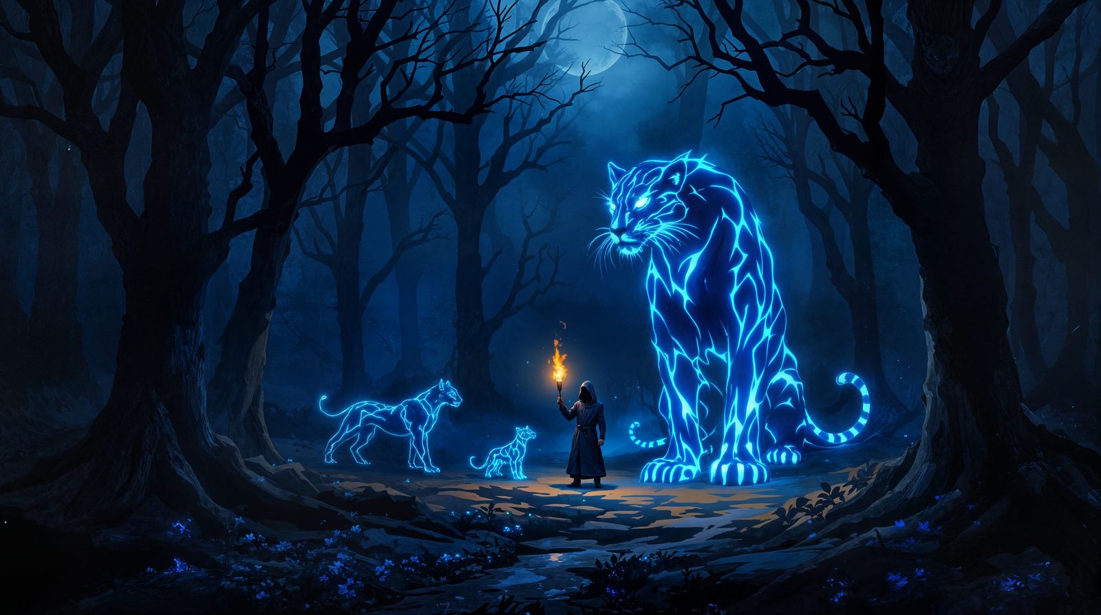 Moonlit Guardians of the Mystic Forest