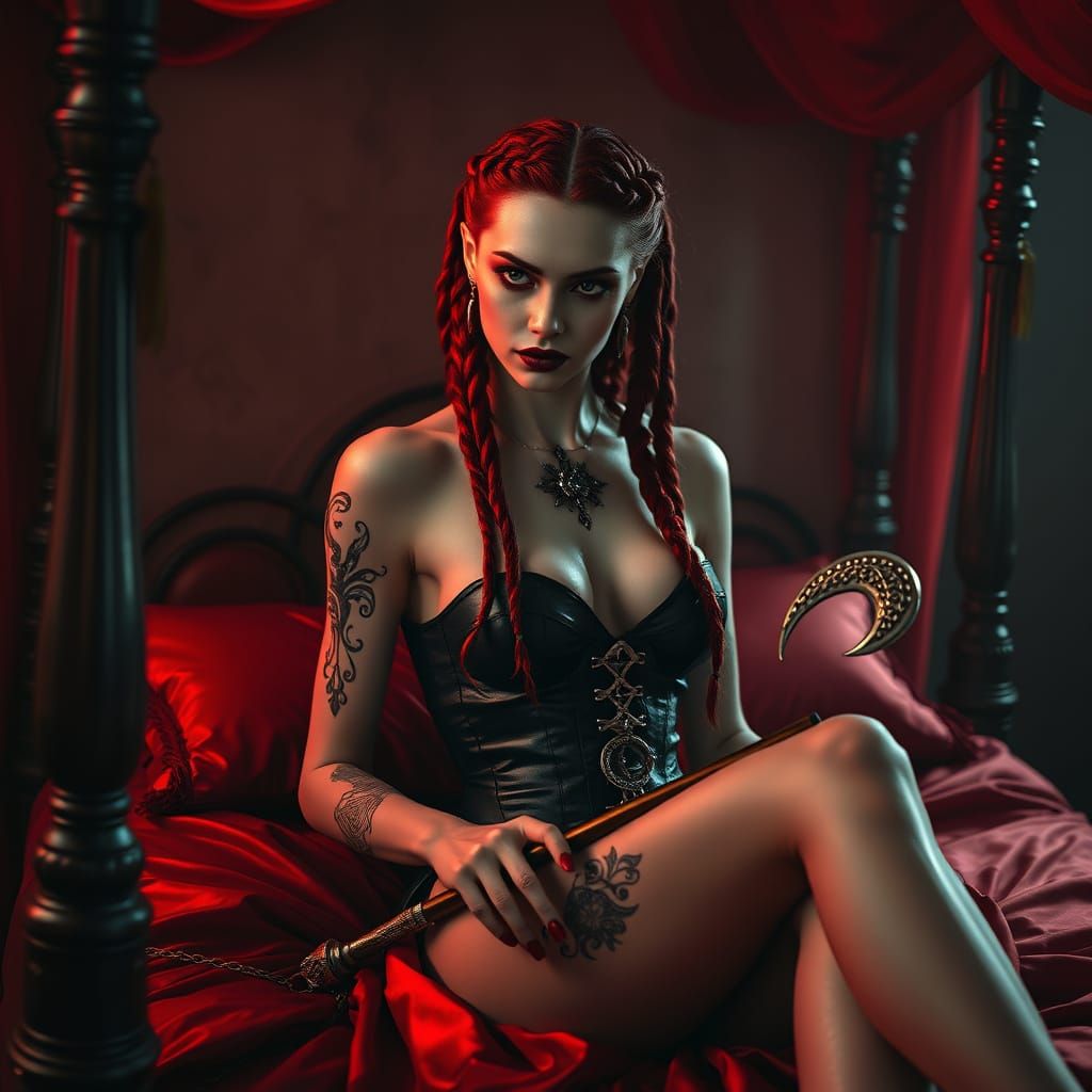 Ethereal Vampire Queen in Gothic Splendor