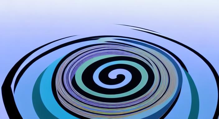 Op Art River with Geometric Shapes in Kinetic Style