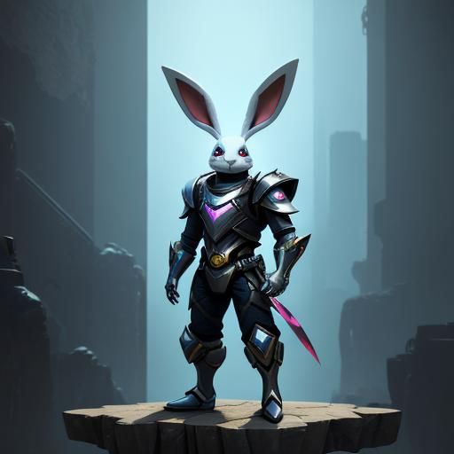 A cool bunny video game character.