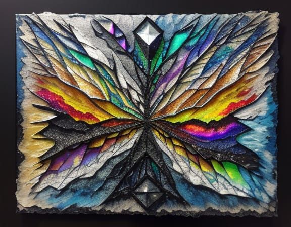 Textured 3D Collage Art with Shattered Glass