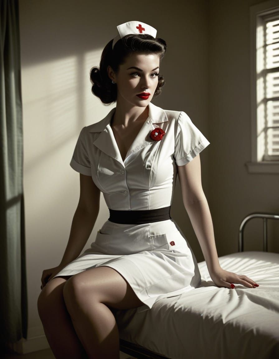 Vintage Pinup Girl in Classic Hollywood Glamour