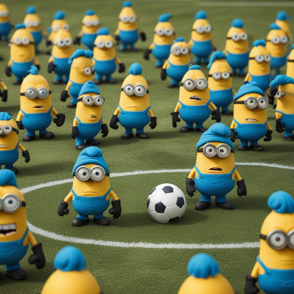 Smurfs Versus Minions Soccer Game