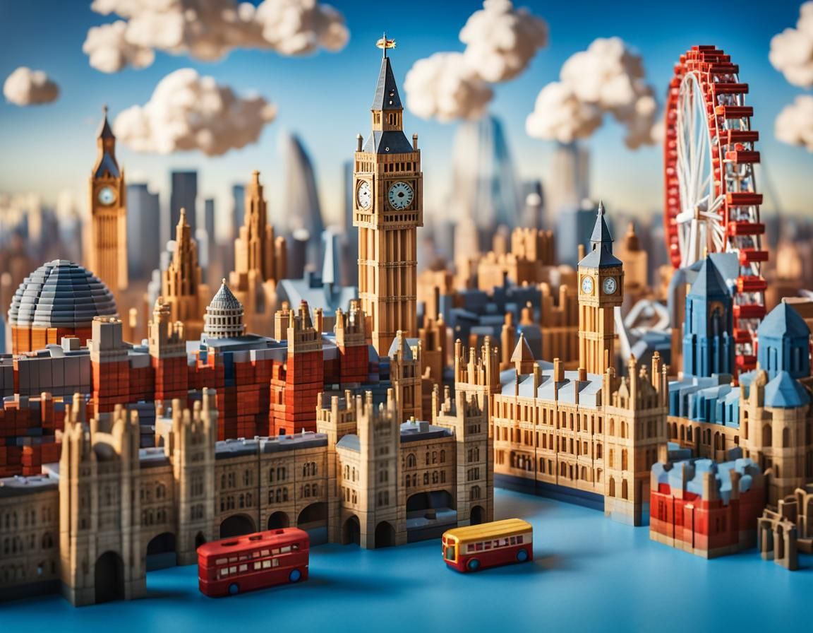 London Skyline Built From Toy Bricks