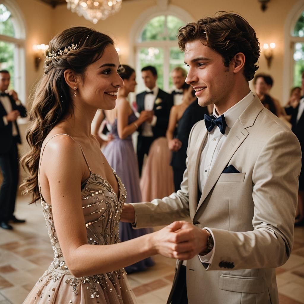 Elegant Prom Dance Portrait in Classic Photography Style