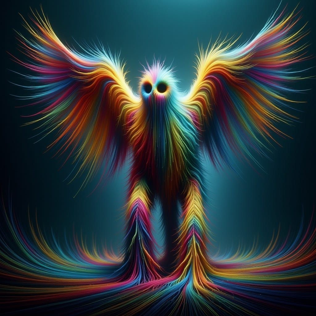 Mythical Pegasus with Vibrant Rainbow Wings