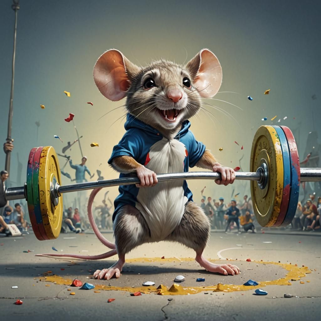 Mouse Lifts Barbell at Paris Olympics