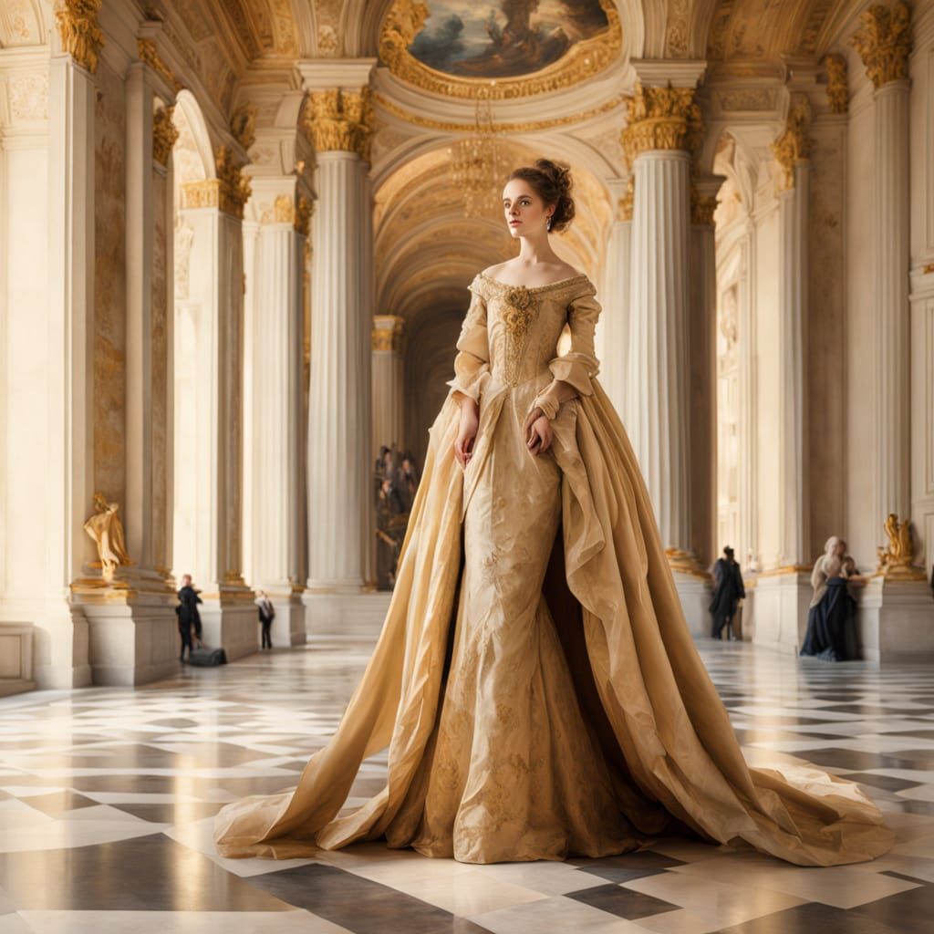 Royal Figure in Versailles: French Classicism Oil Painting