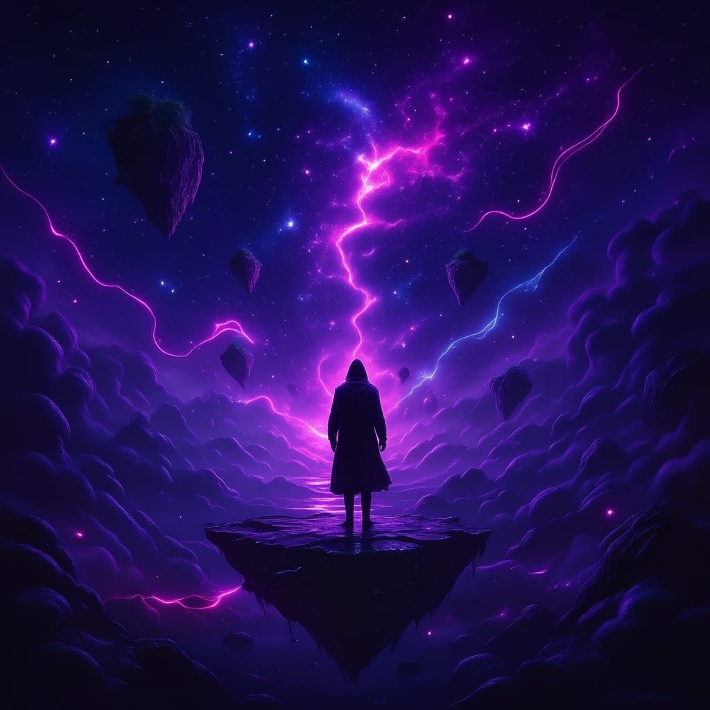 Mysterious Cloaked Figure in Cosmic Void