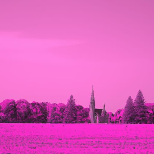dreamcore pink church distance