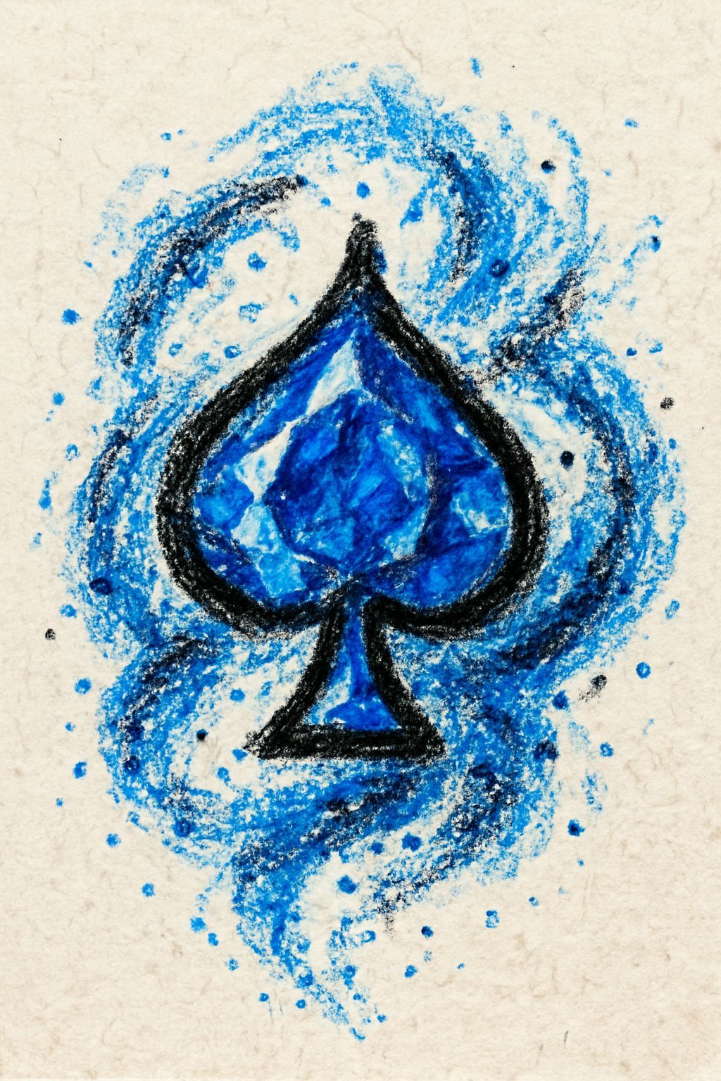 Sapphire Spade Jewelry as Crayon Drawing