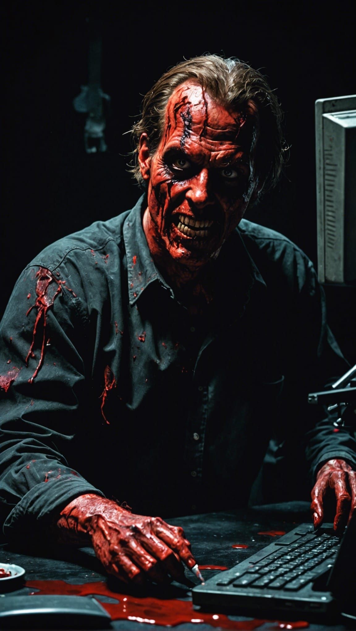 Sinister Video Editor from Hell in Dark Fantasy Style