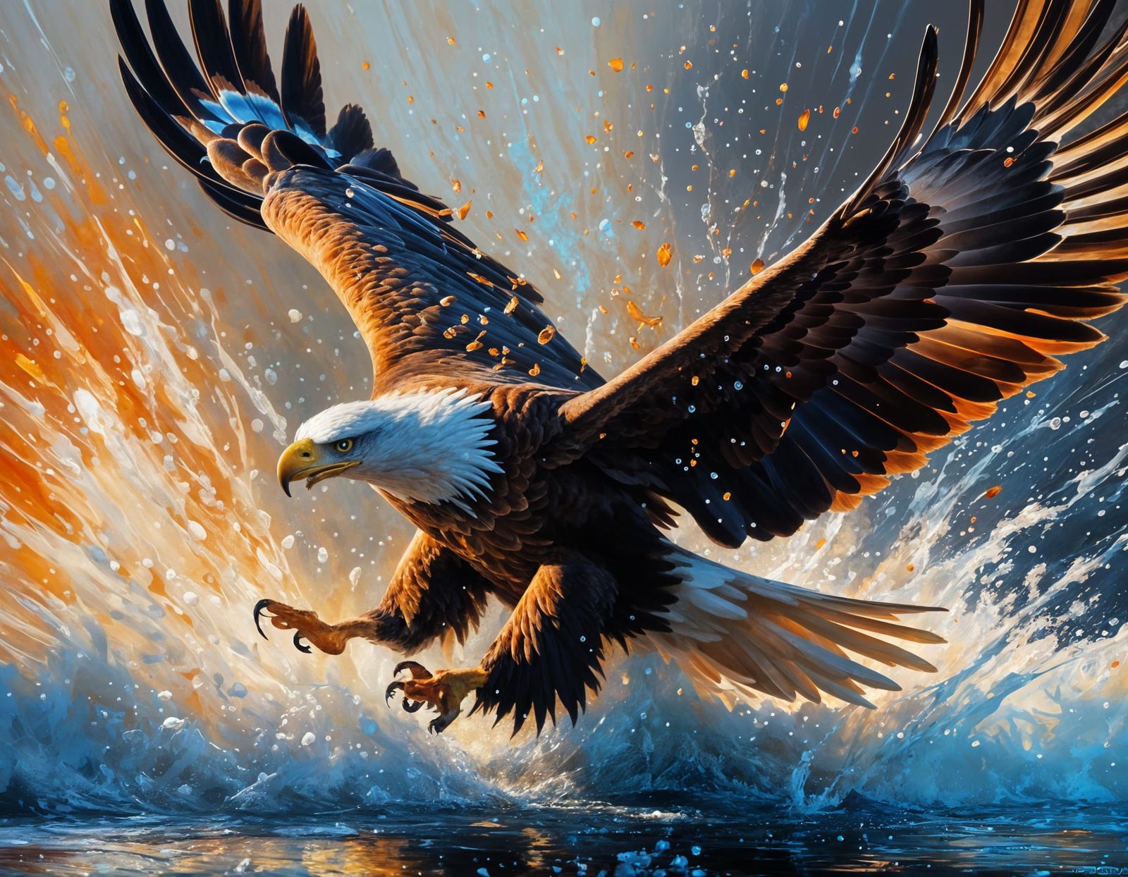 Eagle's Descent: A Hyperrealistic Vision of Nature