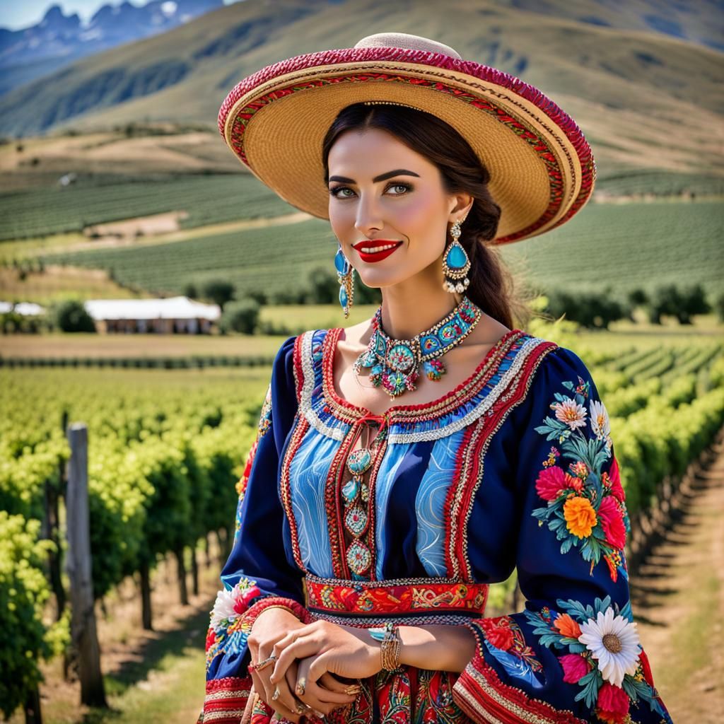 Argentinian Woman in Traditional Dress