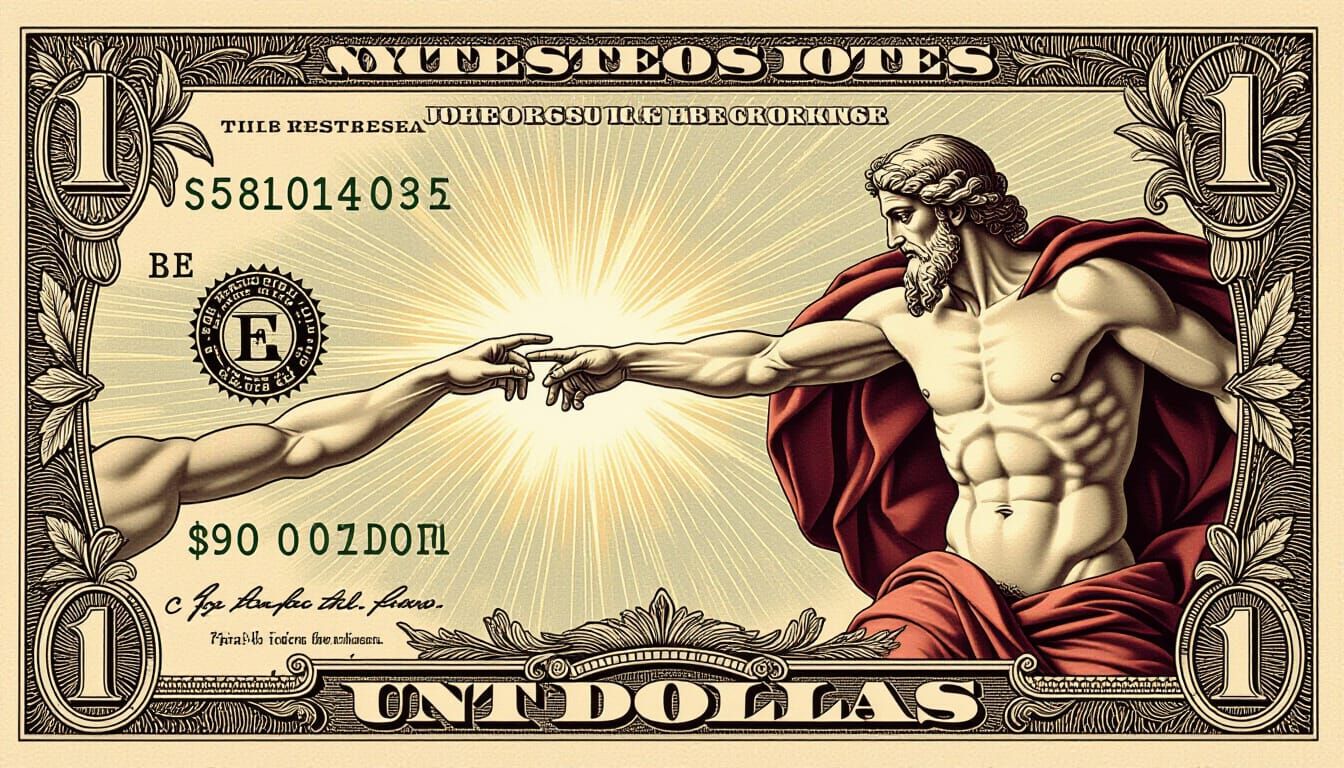Divine Currency: Adam and God on US Dollar Bill