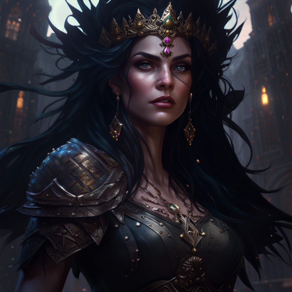 Dark Haired Queen: Fantasy Concept Art