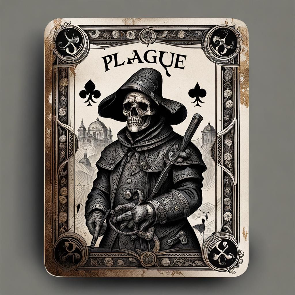 Plague Themed Playing Cards: Vintage Gothic Style