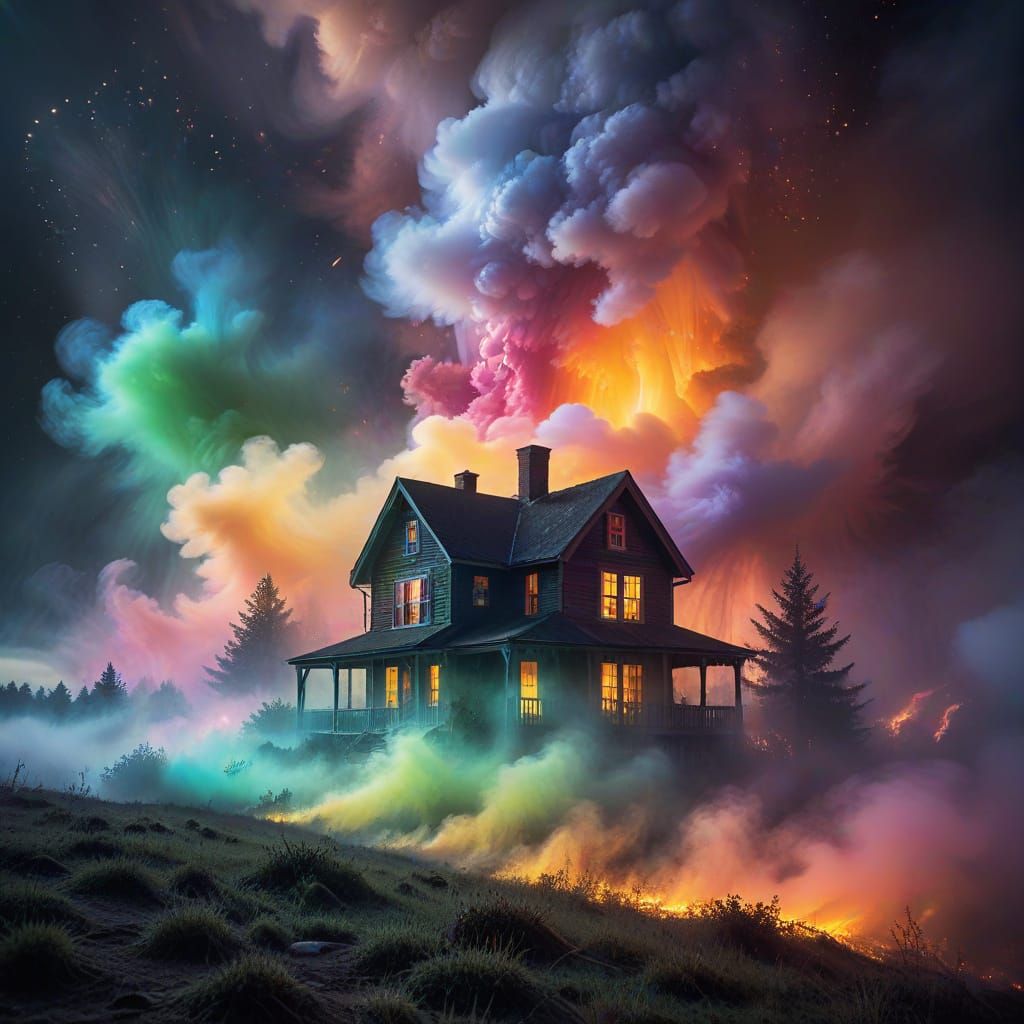 Mystical Vortex of Colored Smoke