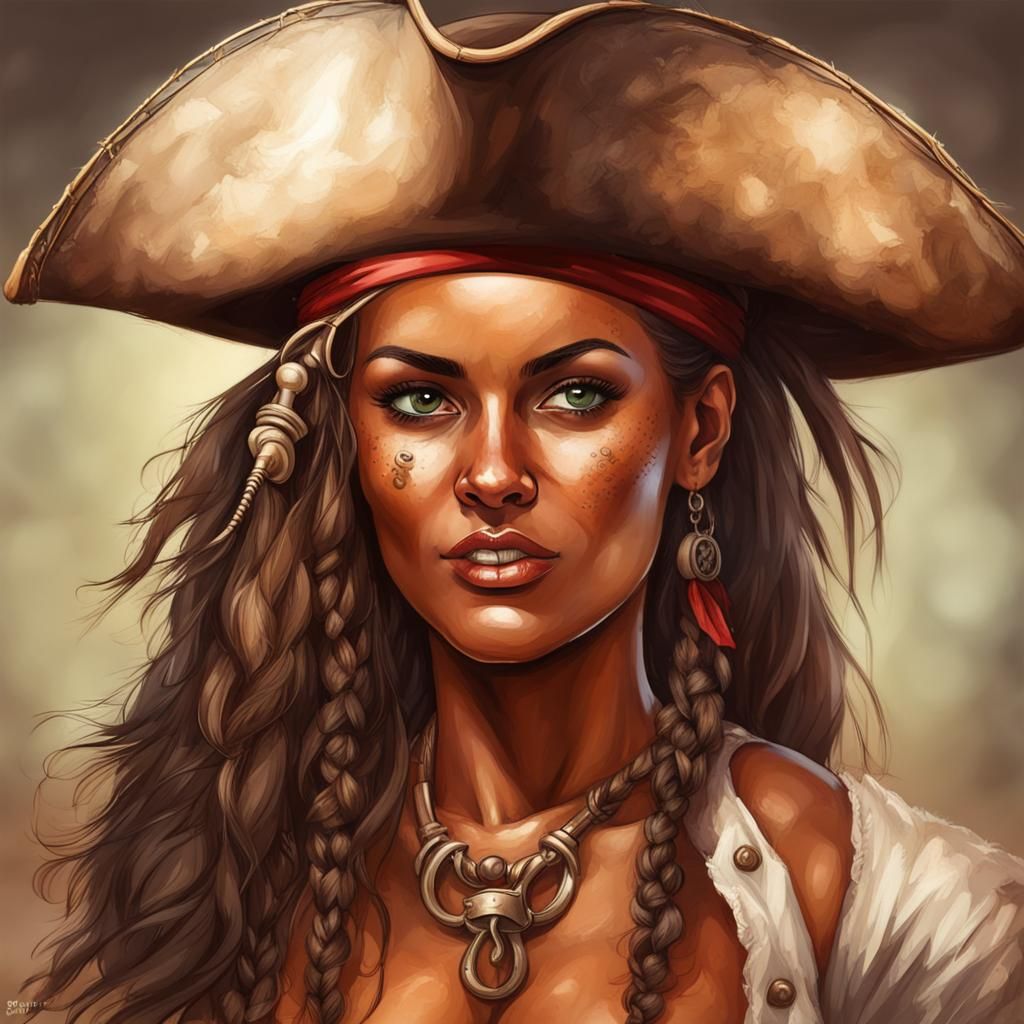 Caribbean Pirate Portrait: A Digital Art Rendition