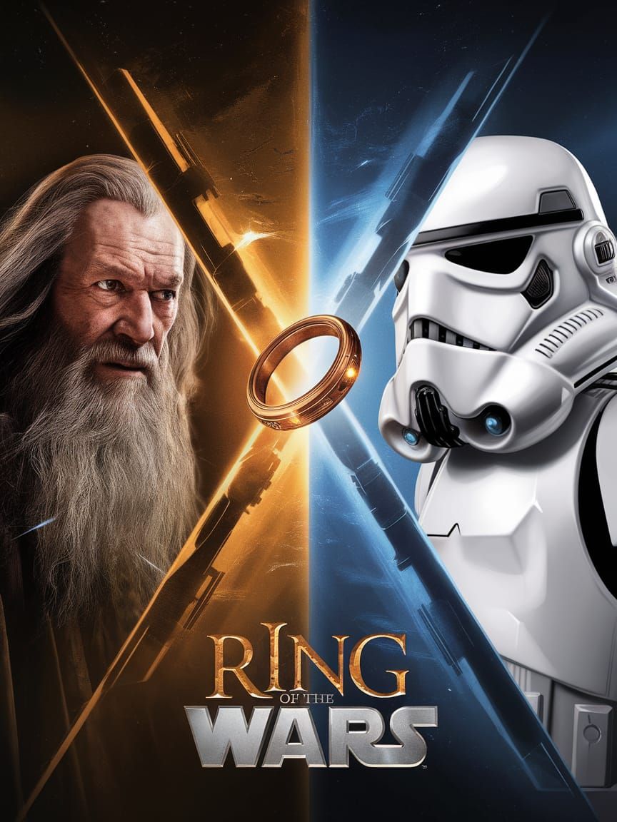 Epic Sci-Fi Collage: Lord of the Ring Meets Star Wars