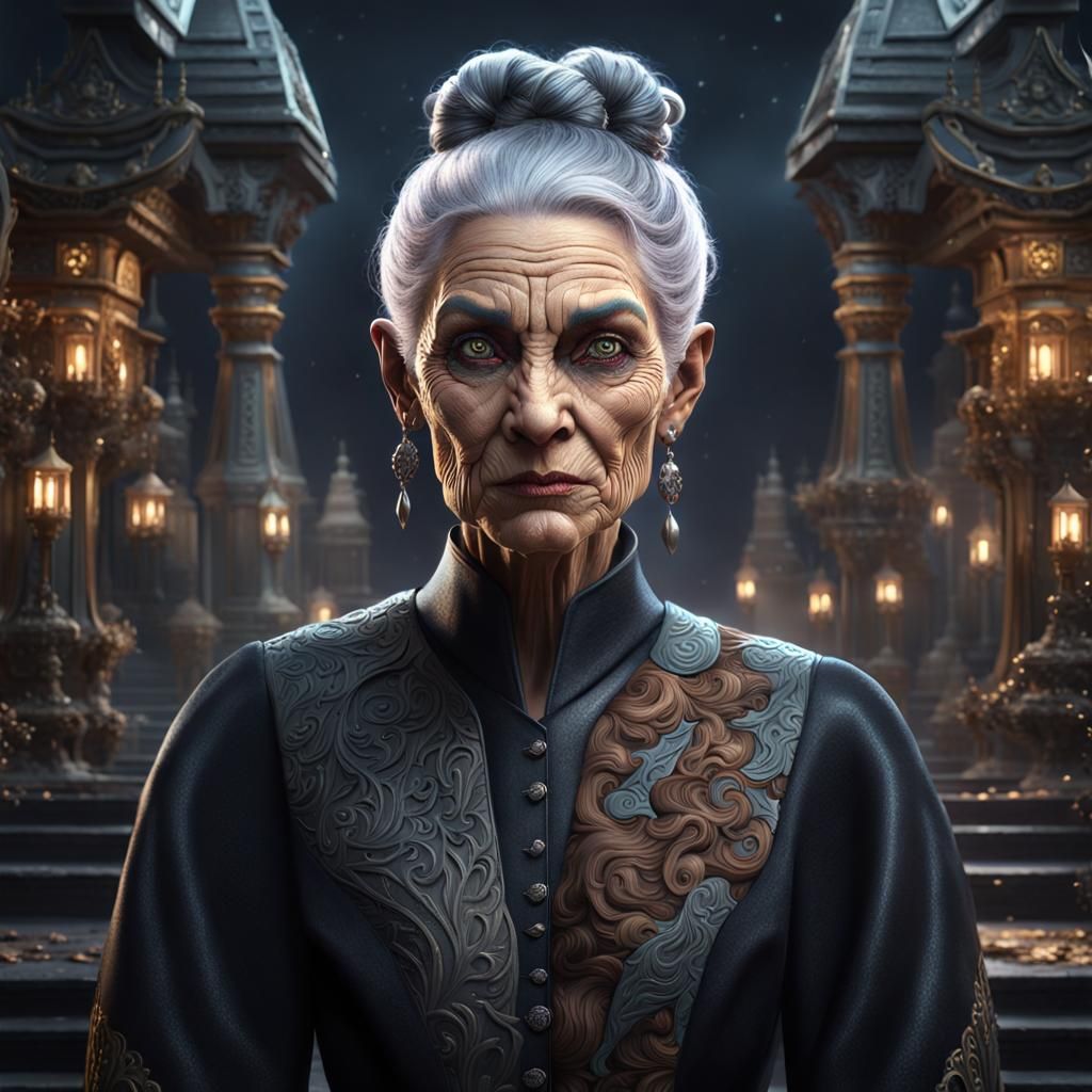 Fantastical Portrait of a Woman with Wolf Eyes