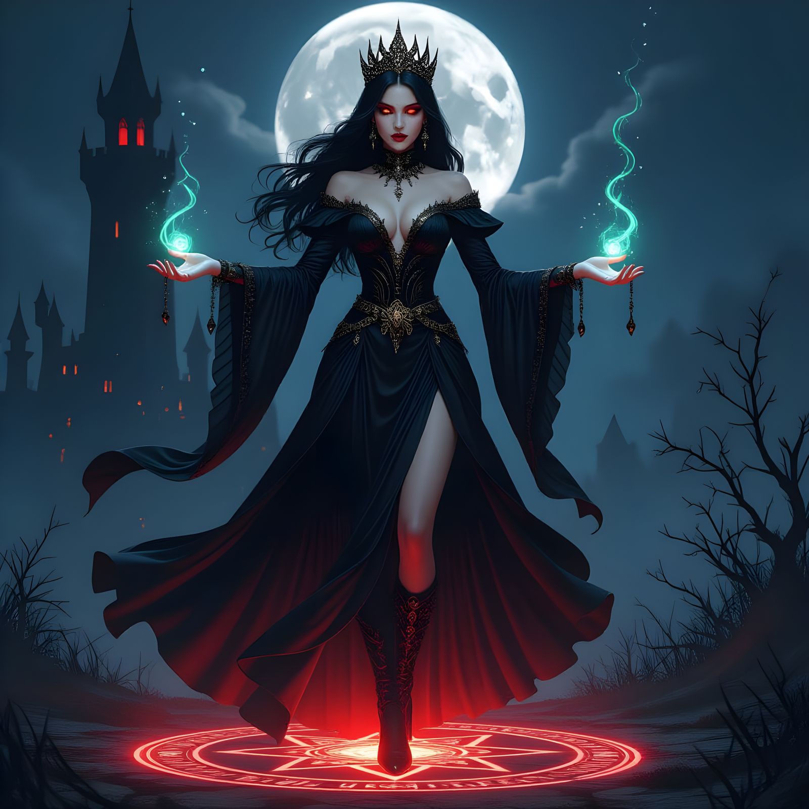 Queen of Dark Witches in Hyperdetailed Style