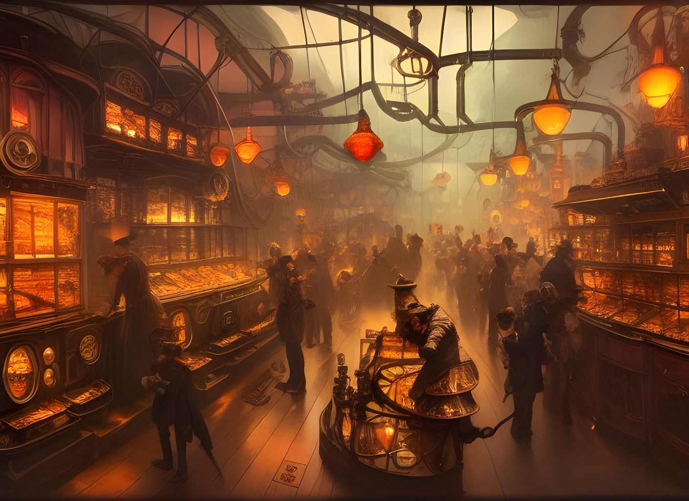 Steampunk Candy Shop Interior, 1800s Style