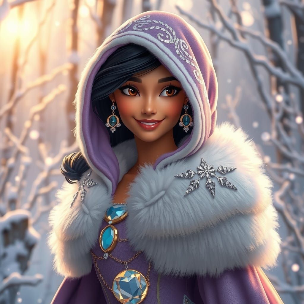 Enchanted Princess in Lavender Winter Wonderland