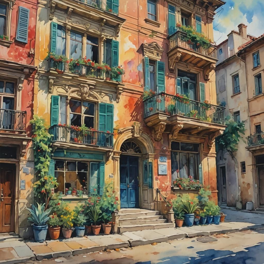 Impressionist Gouache Masterpiece with Thick Brush Strokes