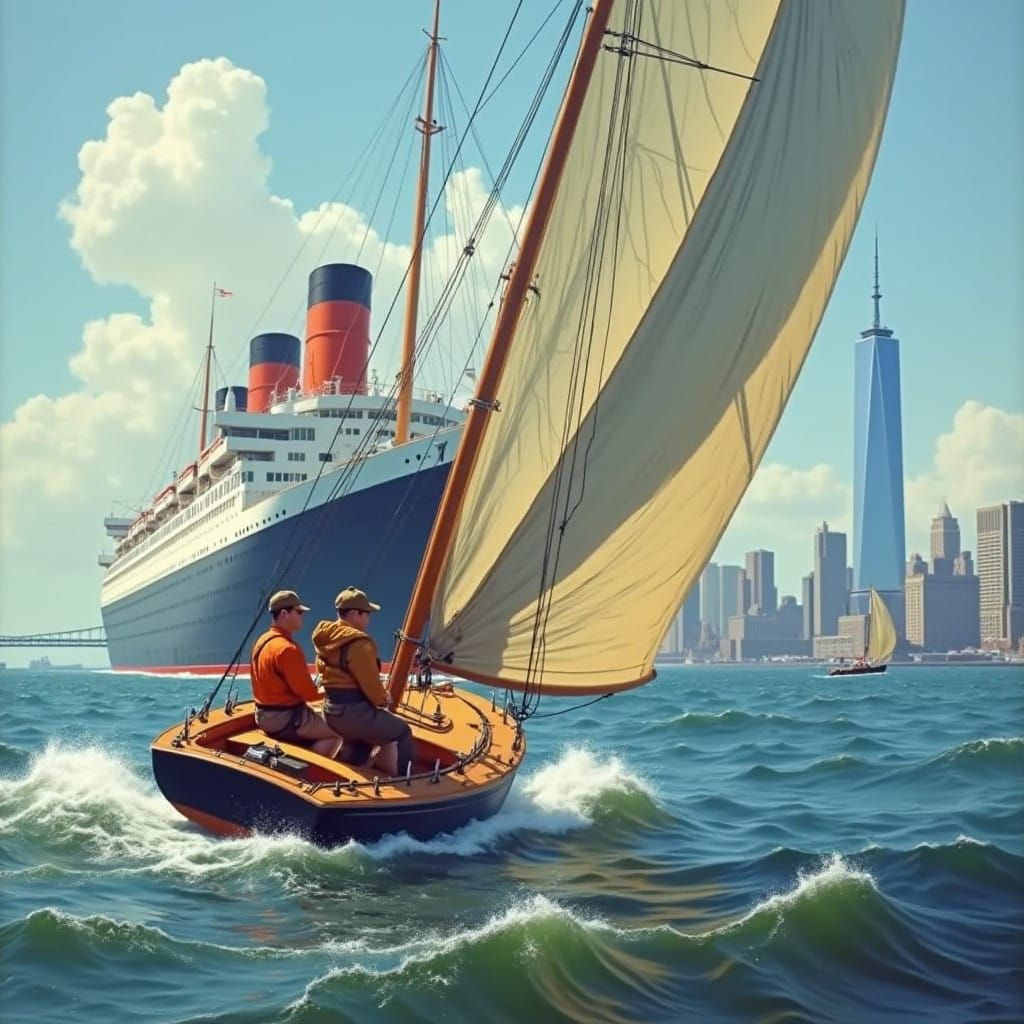 Neophyte Boaters Navigate Perilous Waters near the Queen Mar...