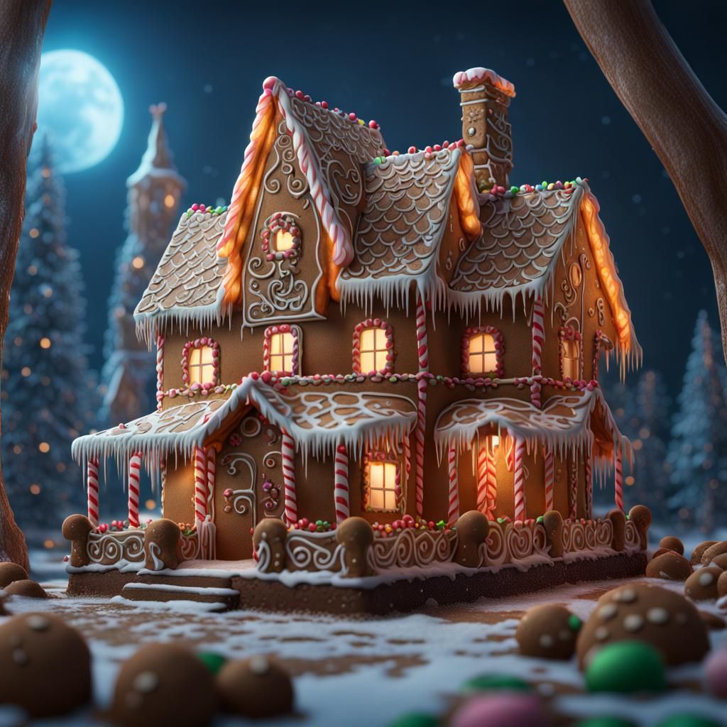 Fantastical Gingerbread House Concept Art