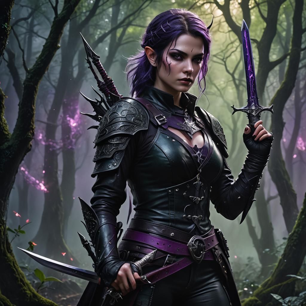 Pixie Assassin in Dark Fantasy Matte Painting