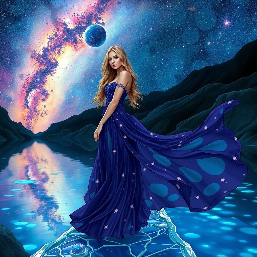 Ethereal Lady in Art Nouveau Style