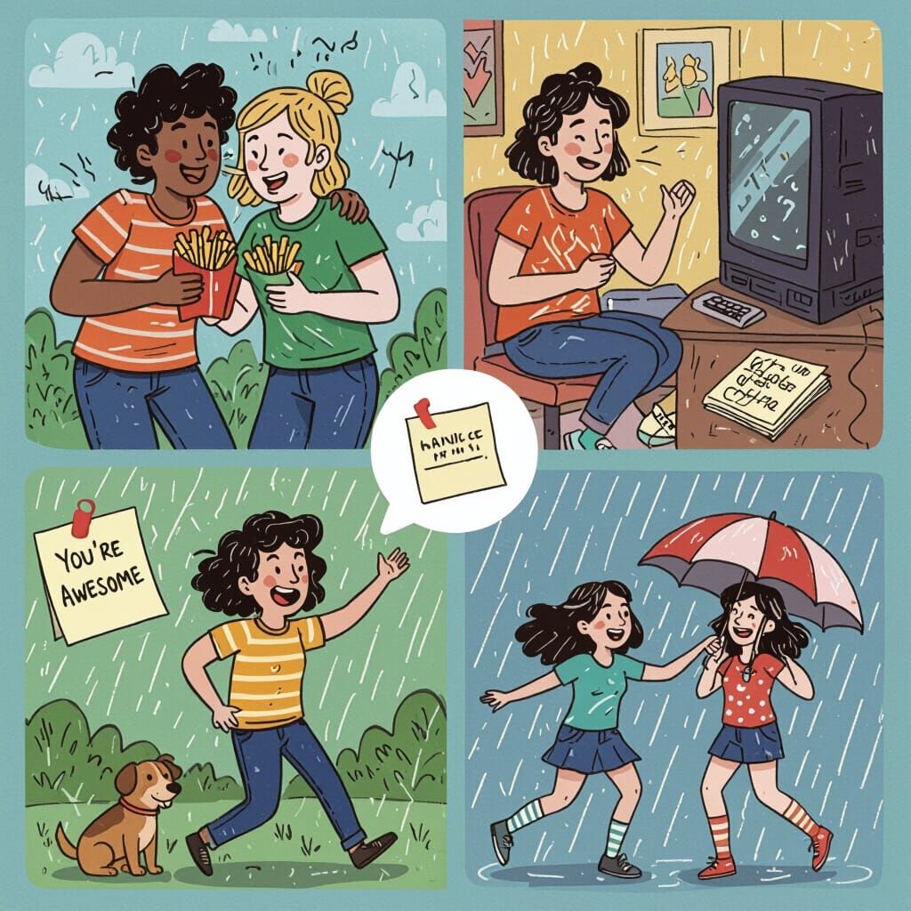 Couple Embraces Quirky Moments in Indie Comic Style