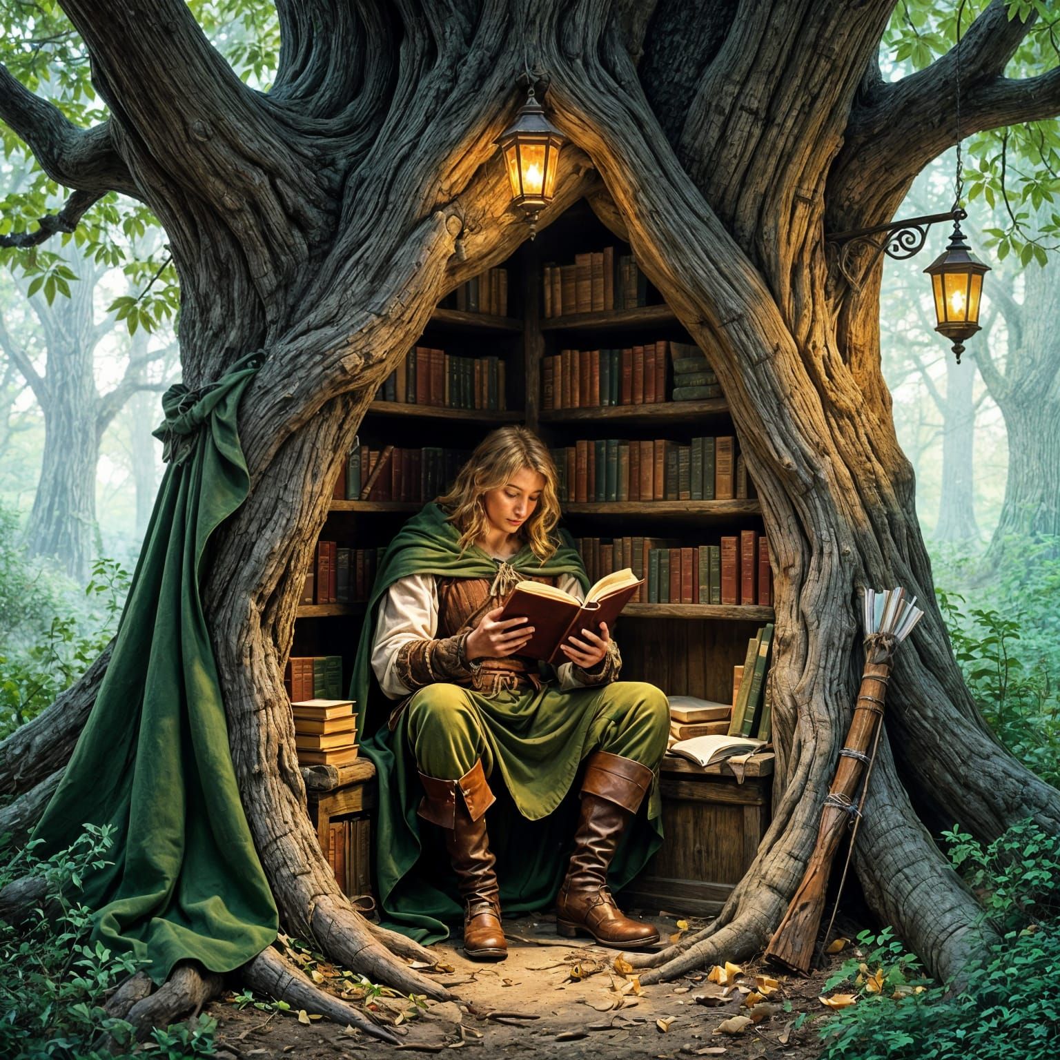 Secluded Reading Nook in Sherwood Forest