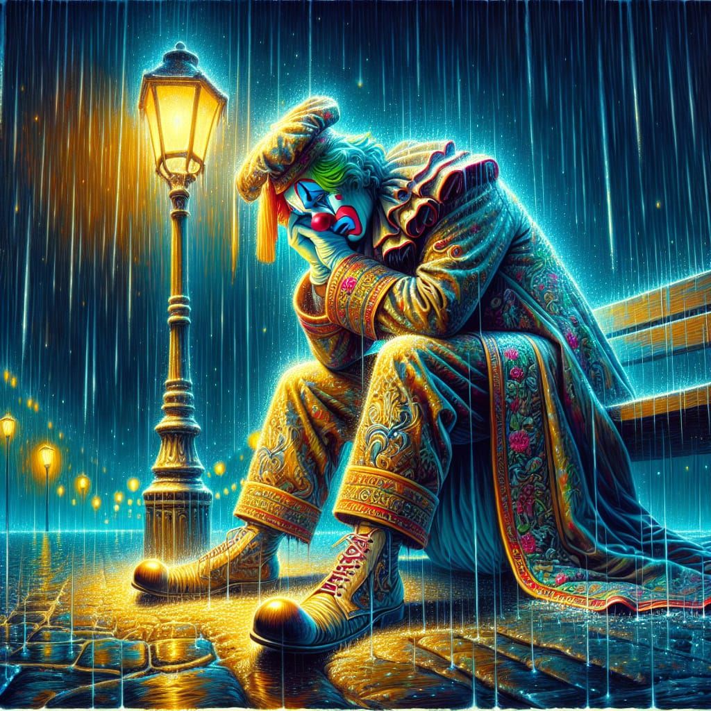Elegant Clown in Technicolor Despair