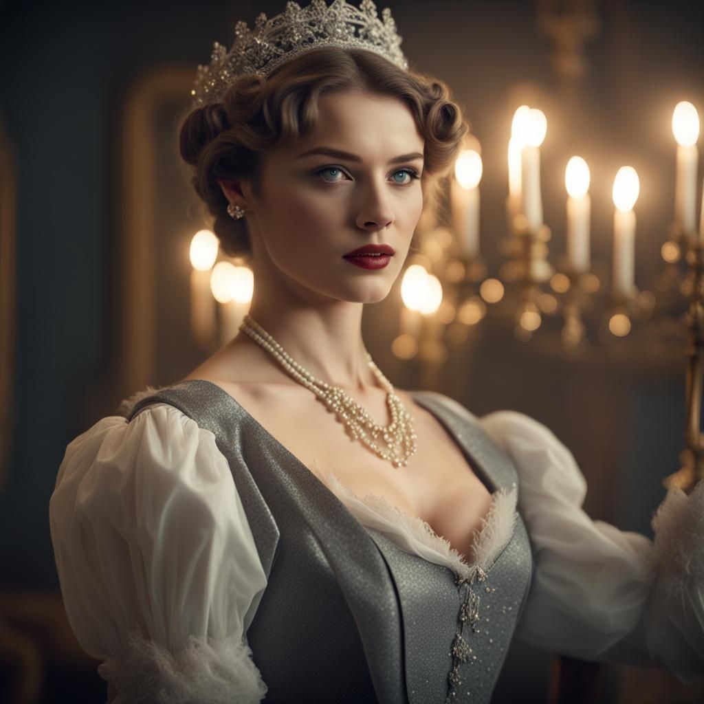 Beautiful Woman in 1900s Fashion: Realistic Photography