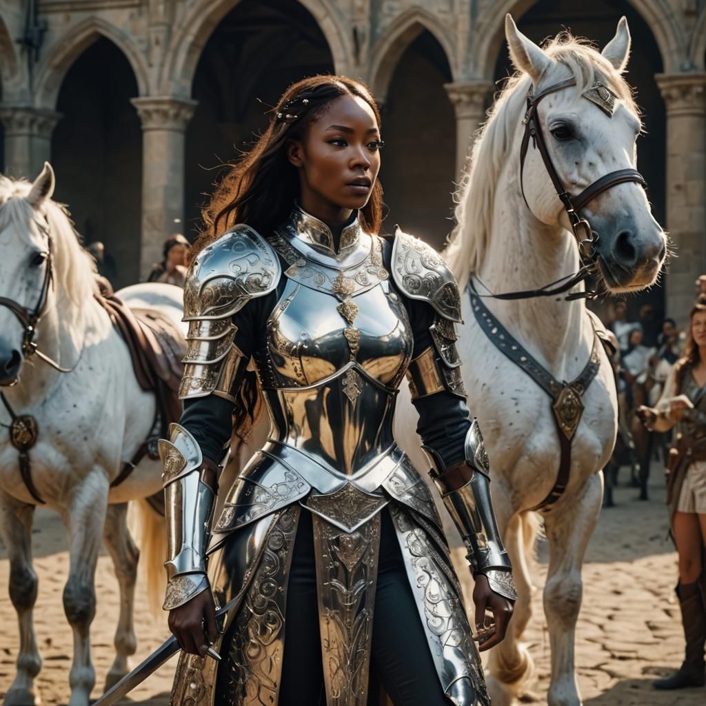 Lady in the stable selecting her horse...