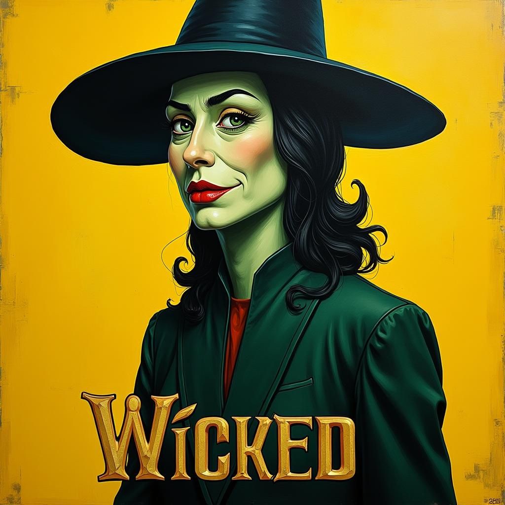 Elphaba Portrait in Picasso-Inspired Cubist Style