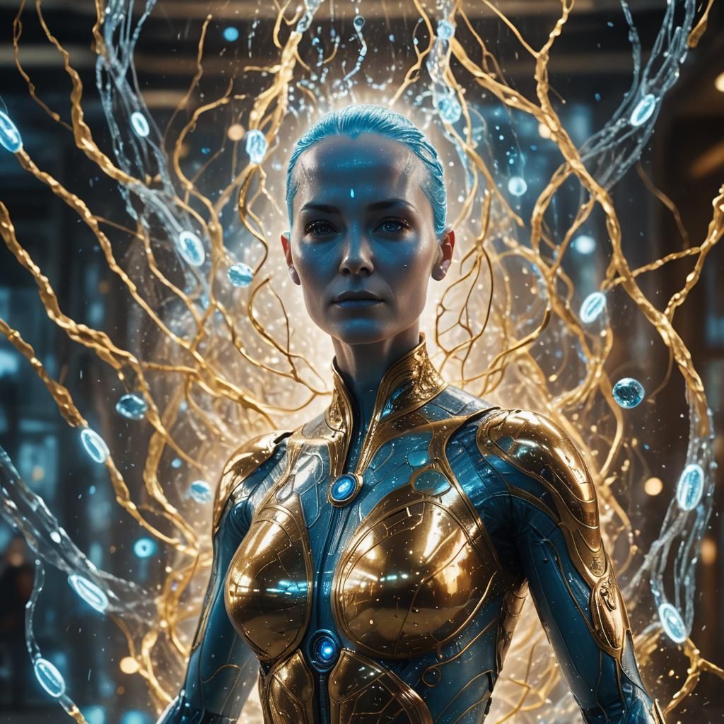 Hyperrealistic Portrait of Female Dr. Manhattan