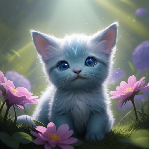 Dreamlike Alien Critter Basks in Sunlit Meadow