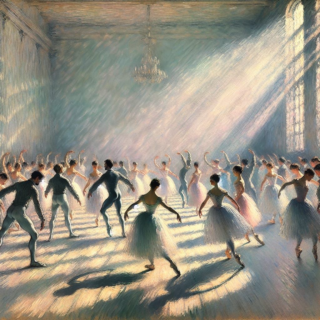 Edgar Degas (Impressionism)
ballet rehearsal scene with danc...