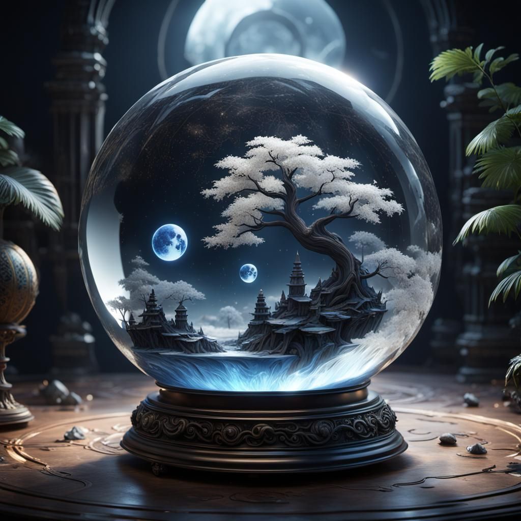 Yin and Yang in Crystal Ball: Matte Painting
