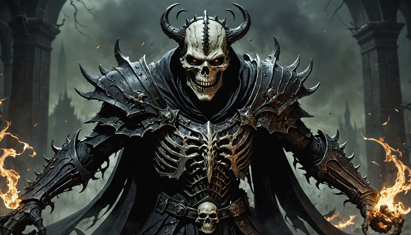 Sinister Skeletal Overlord of Dark Fantasy Realm