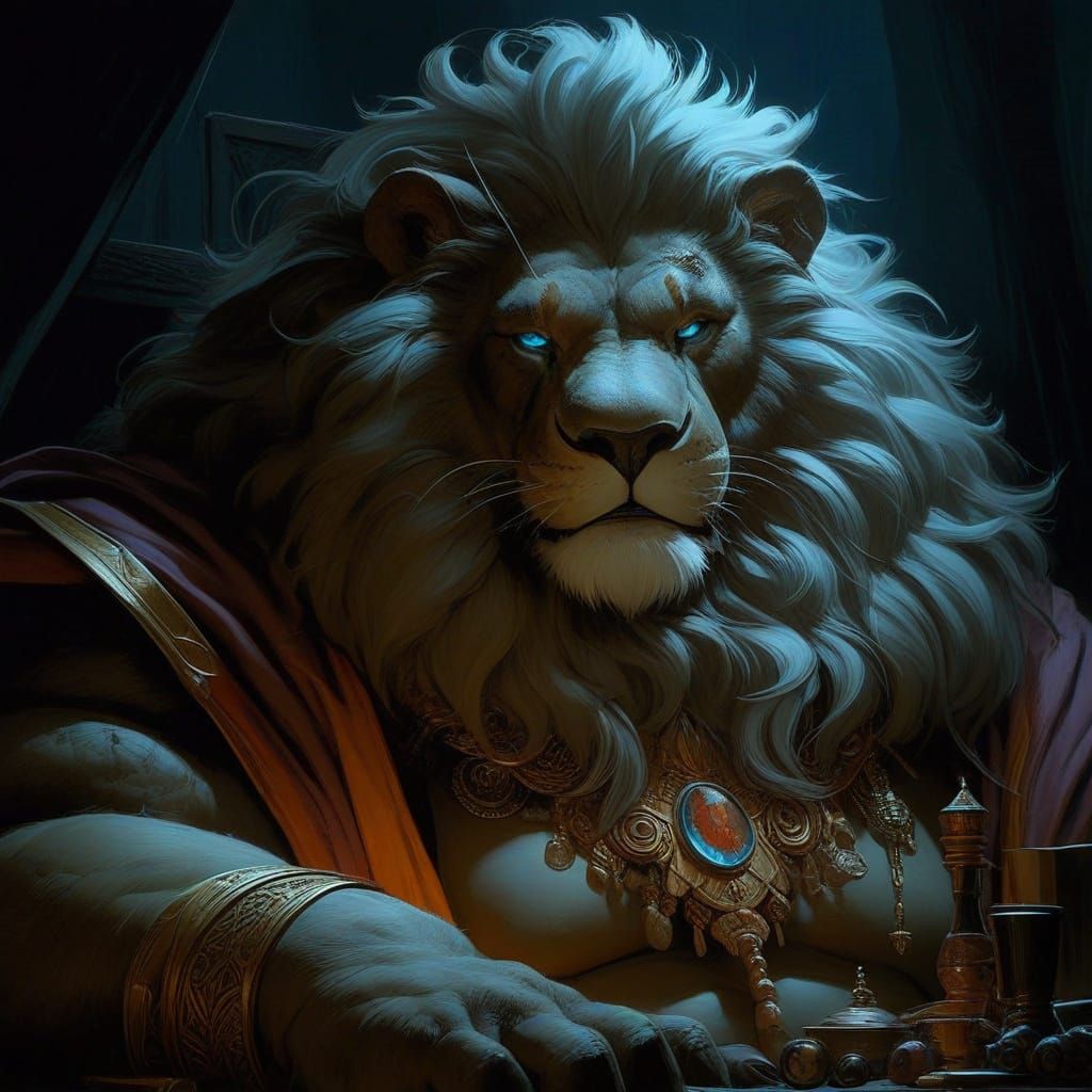 Dark Fantasy Lion King Concept Art