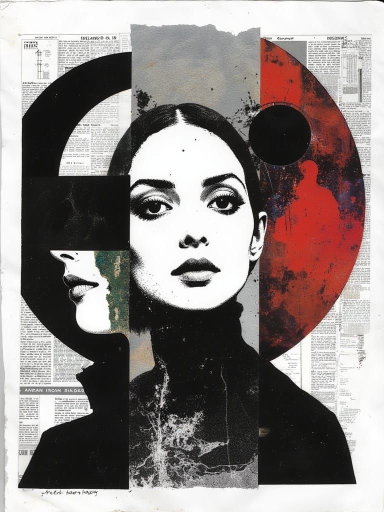 Shimmering Fashion Model in Magical Realism Style